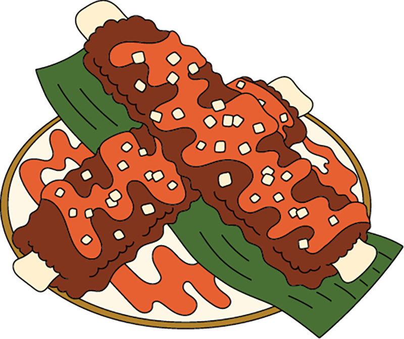 An illustration of adobo ribs