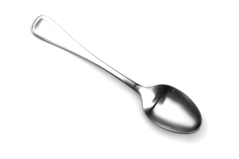 a stainless steel spoon