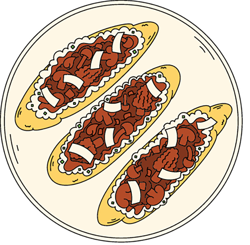 Illustration of mushroom toast
