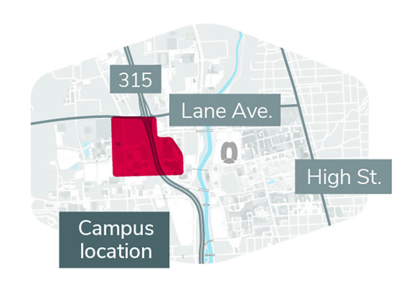 This simplified map shows the area described at right.