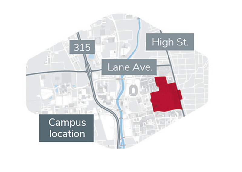 this map shows a simplified view of the area described at right