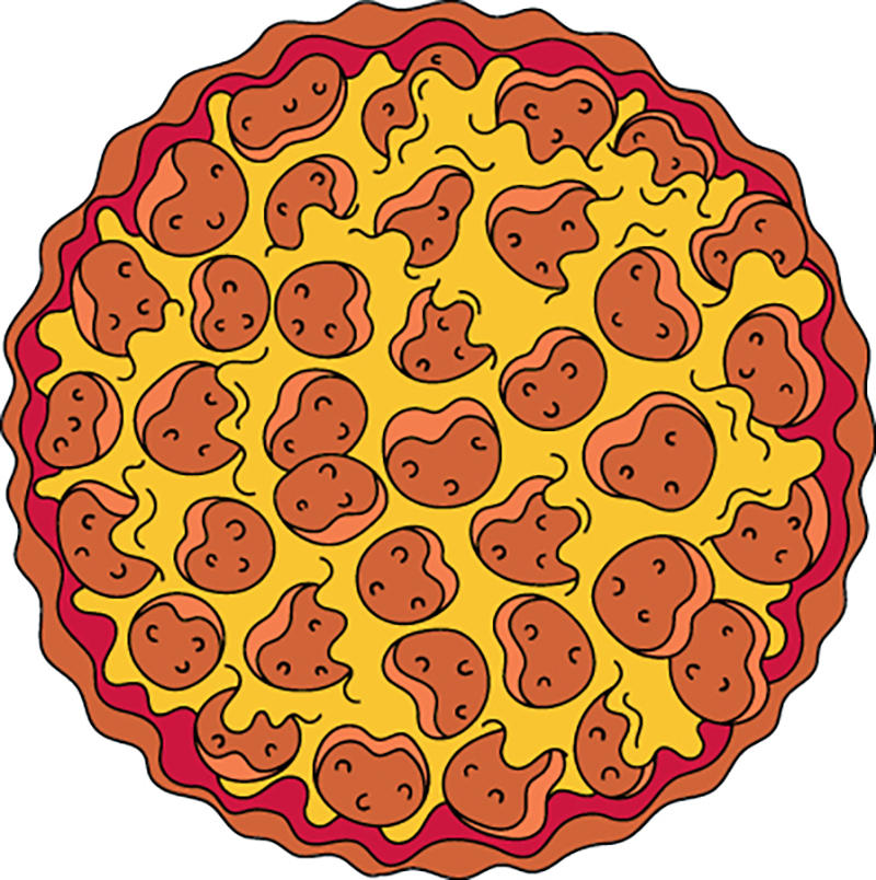 An illustration of pizza