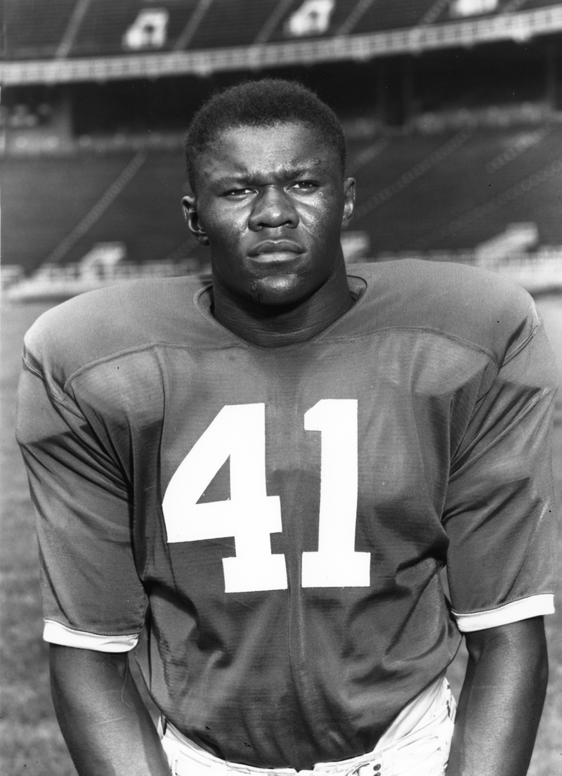 As a college football player, Matt Snell poses for a portrait in Ohio Stadium.