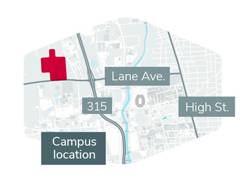 this simple map shows the location described by the text to the right.