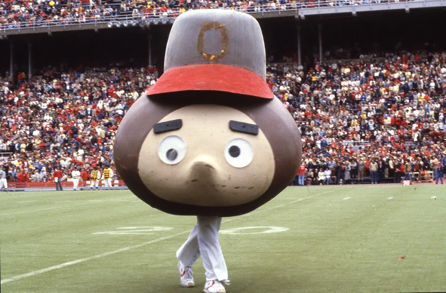 A nut face is basically this mascot's entire body