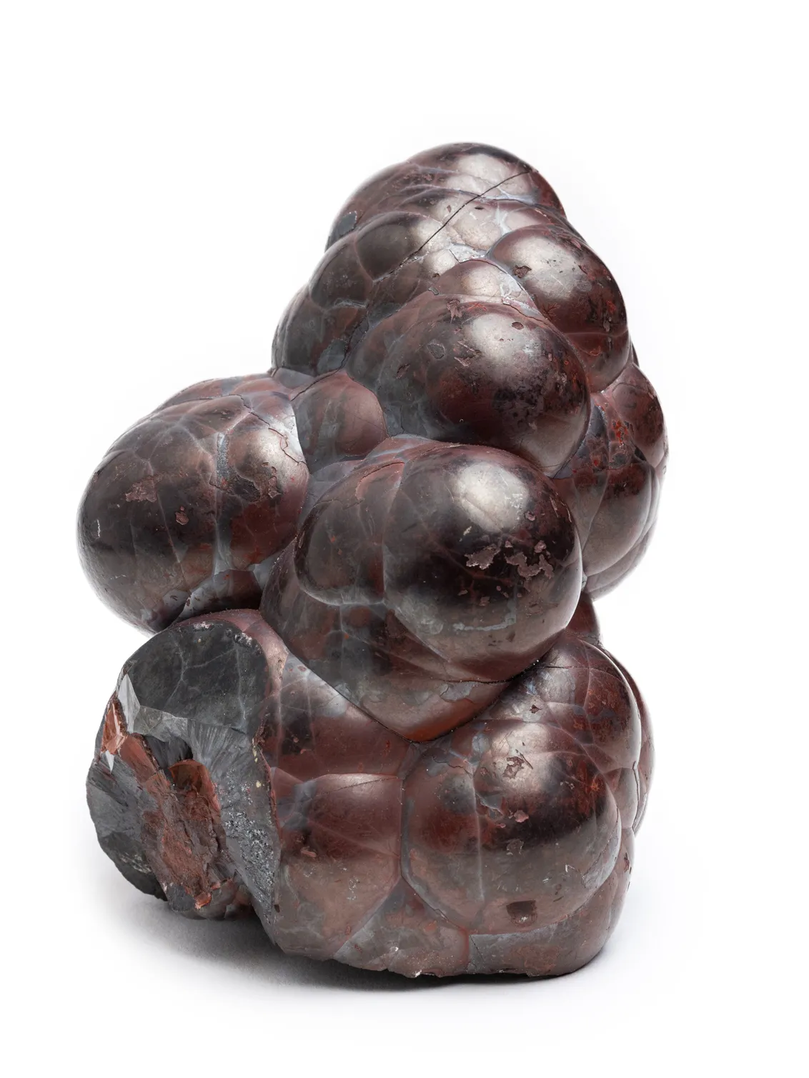 This mineral looks as if dark-colored liquid or lava bubbled up about 5 inches and then froze in place. 