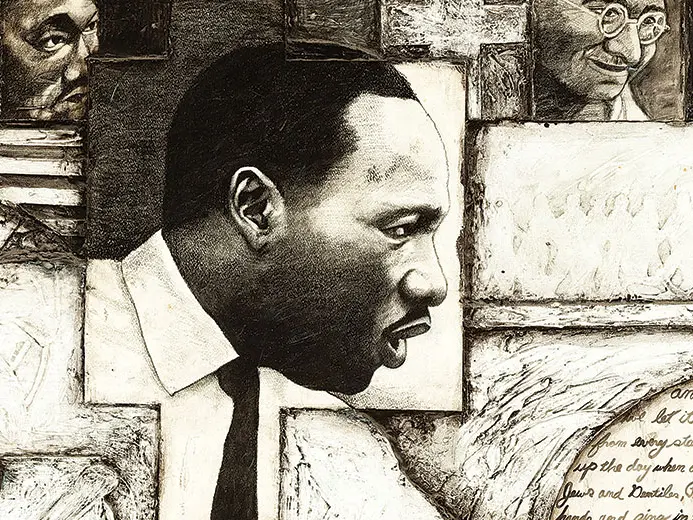 A fine art piece featuring prominent African American historical figures.